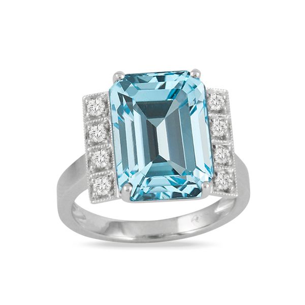 SKY BLUE TOPAZ AND DIAMOND RING  Mystique Jewelers Alexandria, VA