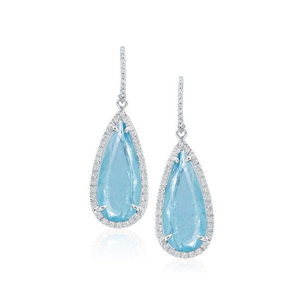 Gorgeous Aquamarine Diamond earrings Mystique Jewelers Alexandria, VA