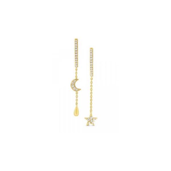 Diamond Star and Moon Earrings Mystique Jewelers Alexandria, VA