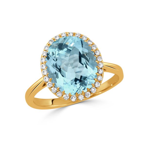 SKY BLUE TOPAZ OVAL & DIAMOND RING  Mystique Jewelers Alexandria, VA