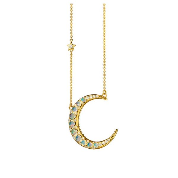 Dropship Moon Necklace Sterling Silver Opal Moon With Engraved Pendant  Necklace Jewellery Gifts For Women Girls to Sell Online at a Lower Price |  Doba