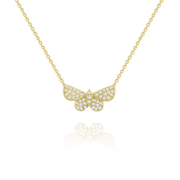 14k Gold and Diamond Butterfly Necklace Mystique Jewelers Alexandria, VA