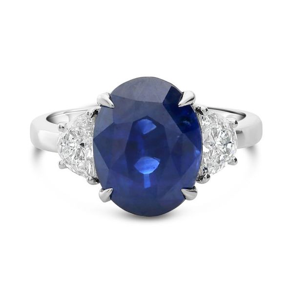 Sapphire Diamond three stone ring Mystique Jewelers Alexandria, VA