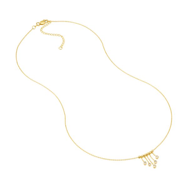 Yellow Gold Diamond Drop Necklace  Image 2 Mystique Jewelers Alexandria, VA