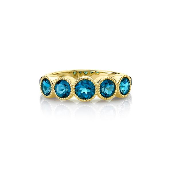 BLUE TOPAZ BAND WITH BLUE DIAMOND Mystique Jewelers Alexandria, VA