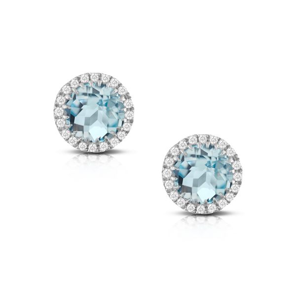 SKY BLUE TOPAZ & DIAMOND EARRINGS  Mystique Jewelers Alexandria, VA