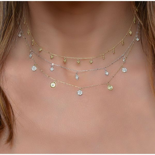 Petite Dancing Diamond Marquis Kite Chain Necklace Image 2 Mystique Jewelers Alexandria, VA
