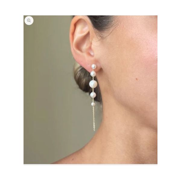 Diana Graduated Pearl Stud Drop Earrings Mystique Jewelers Alexandria, VA