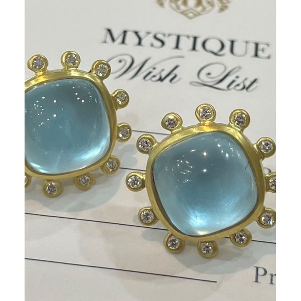 Blue Topaz Diamond earrings  Mystique Jewelers Alexandria, VA
