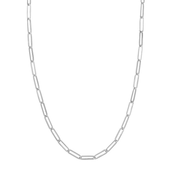 white gold paperclip necklace