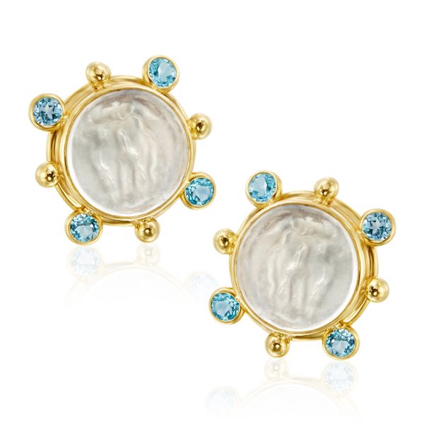 Venetian Cameo and Blue Topaz Earrings Mystique Jewelers Alexandria, VA