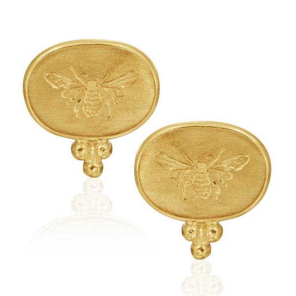 Hand Engraved Gold Bee Earring Mystique Jewelers Alexandria, VA