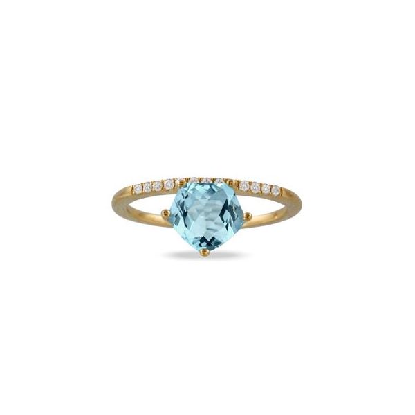 18K DIAMOND RING WITH SKY BLUE TOPAZ  Mystique Jewelers Alexandria, VA