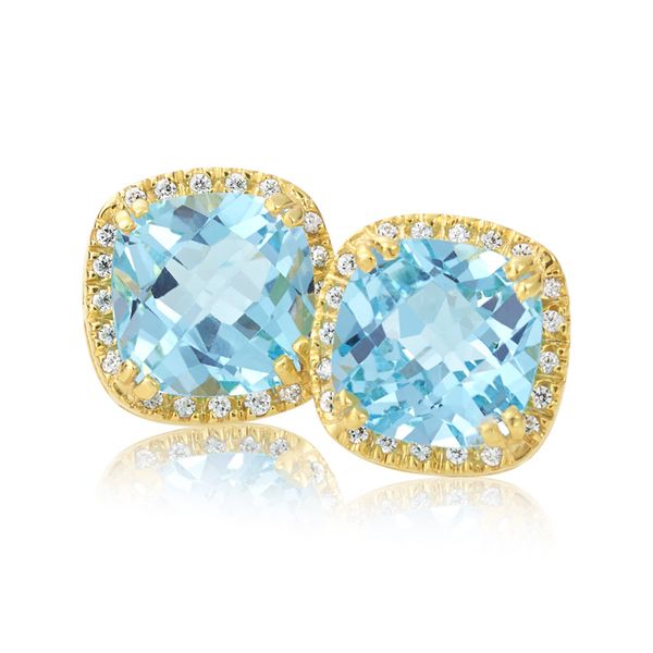 Faceted Blue Topaz Diamond Earings Mystique Jewelers Alexandria, VA