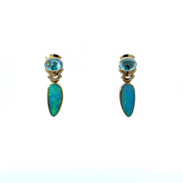 Estate Opal and Blue Topaz Earrings Mystique Jewelers Alexandria, VA