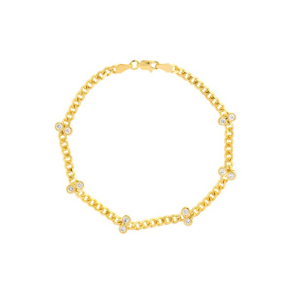Gold Chain Bracelet with Diamond Stations Mystique Jewelers Alexandria, VA