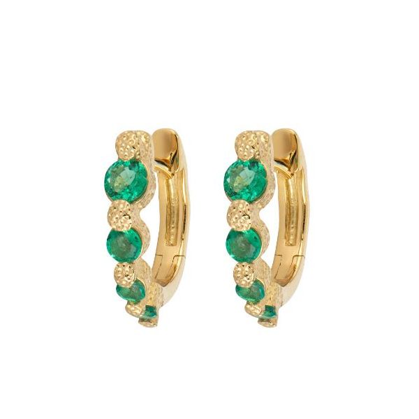 Single Timeless Small Graduated Emeralds Hoops Mystique Jewelers Alexandria, VA
