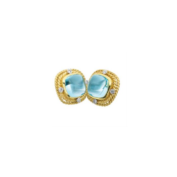 Cabochon Blue Topaz Earrings Mystique Jewelers Alexandria, VA