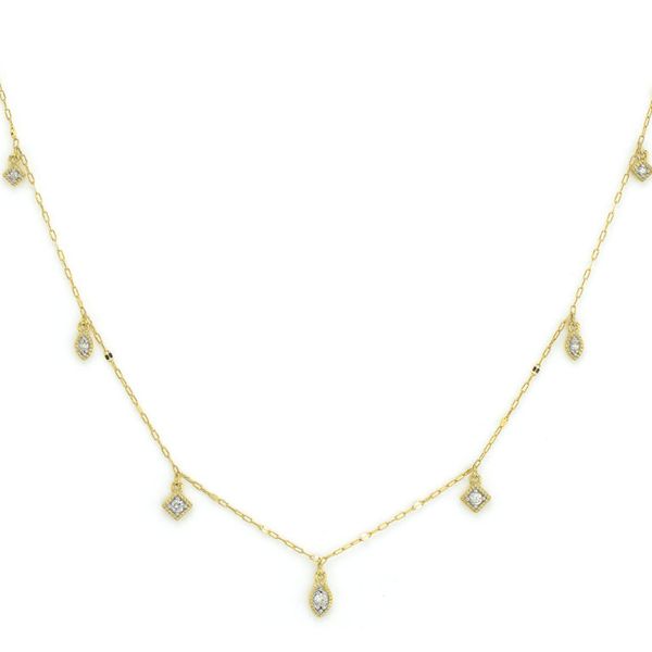 Petite Dancing Diamond Marquis Kite Chain Necklace Mystique Jewelers Alexandria, VA
