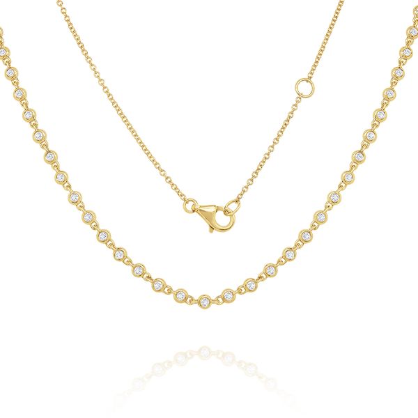 14k Gold and Diamond by the Yard Paperclip Necklace Mystique Jewelers Alexandria, VA
