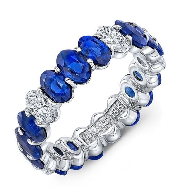 Blue Sapphire and Diamond  Band Mystique Jewelers Alexandria, VA