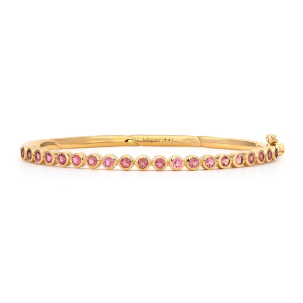 Classic Bezel Set Pink Tourmaline Bangle Mystique Jewelers Alexandria, VA