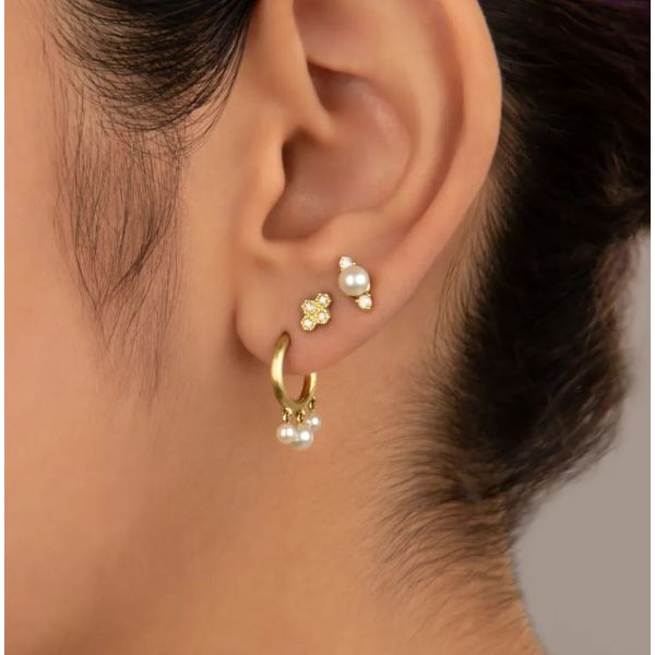 Petite Diamond Hexagon Quad Stud Earring Image 2 Mystique Jewelers Alexandria, VA