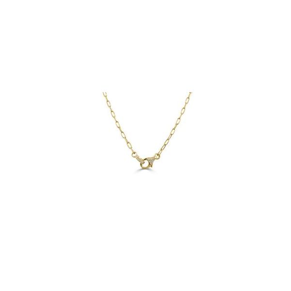 14k Gold & Diamond Paperclip Link Necklace Mystique Jewelers Alexandria, VA