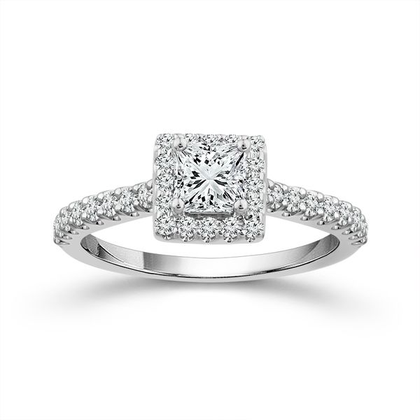 Princess Cut Halo Engagement Ring Palomino Jewelry Miami, FL