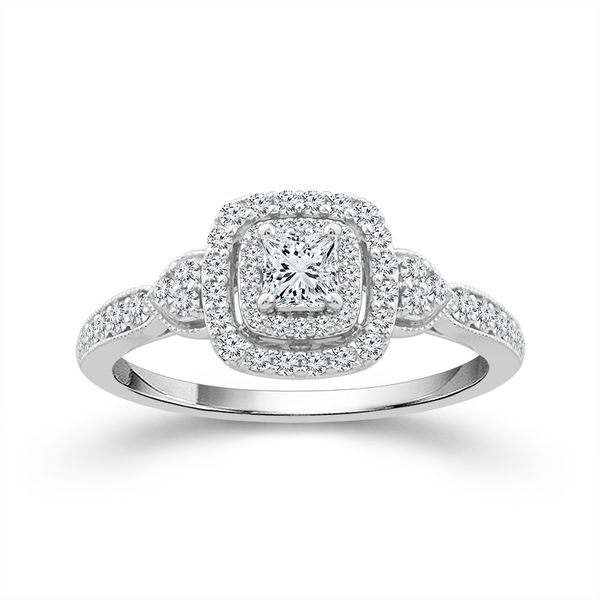 Double Halo Princess Cut Engagement Ring Palomino Jewelry Miami, FL