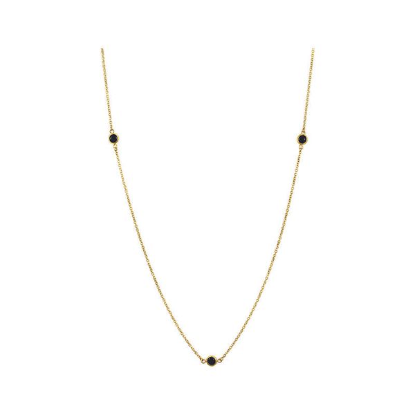 This is the most gorgeous necklace!!! 14k yellow gold cable chain with 5 black onyx stations on the 24 inch cable chain. For 