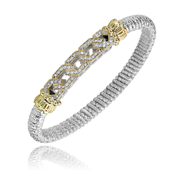 14 kt Yellow Gold and Sterling Silver Diamond Bracelet by Alwand Vahan