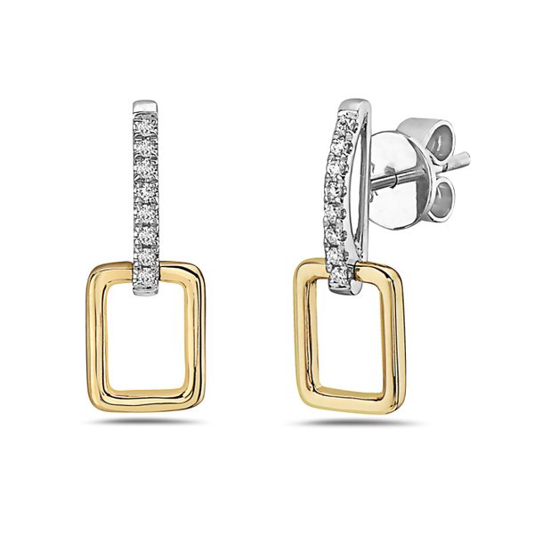 These earrings are nothing short of FABULOUS!!  The white gold semi-hoop on a post features 16 round diamonds totaling .10 ca