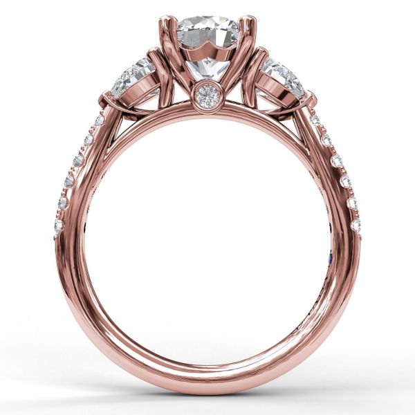 14 kt Rose Gold 3-Stone Engagement Ring 