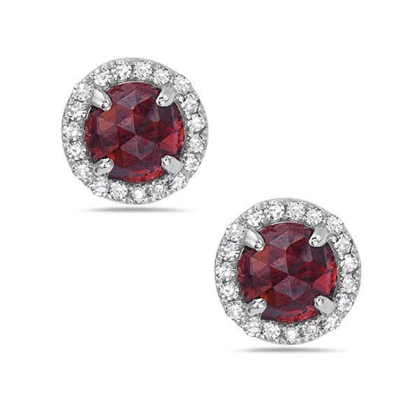Love these for your January gal!!  Garnet is the birthstone for January.  Each garnet earring is set in 14 kt white gold and 