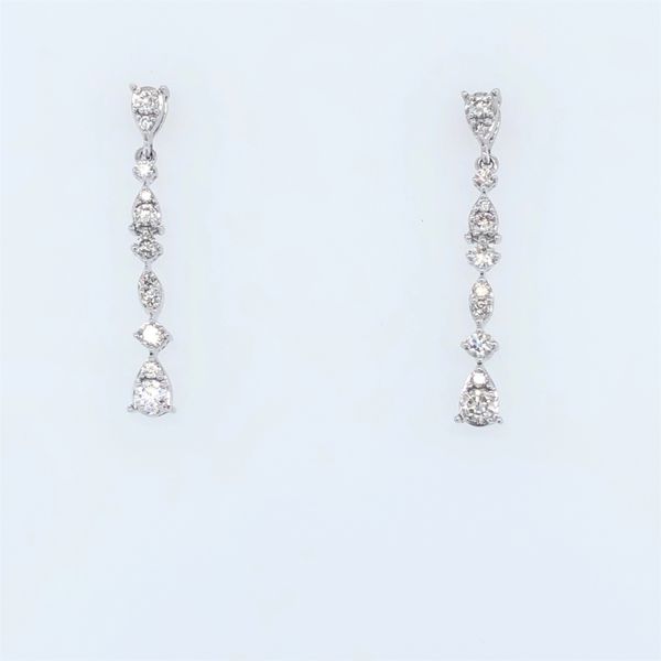 10 kt White Gold Diamond Dangle Earrings 