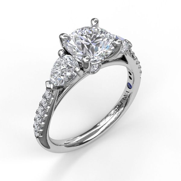 14 kt White Gold 3-Stone Engagement Ring 