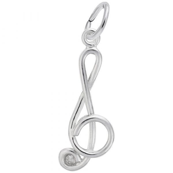 Sterling silver treble clef charm