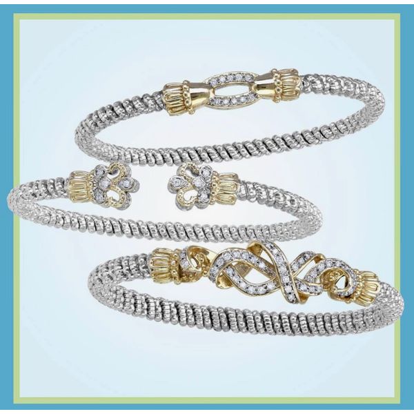 Sterling Silver and 14k Gold Bracelet with Diamonds Image 2 Parris Jewelers Hattiesburg, MS