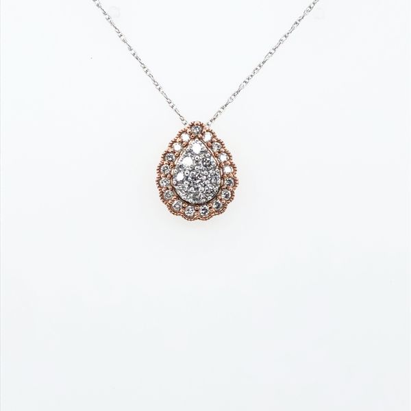 10 kt Rose Gold Pear Shaped Diamond Necklace 