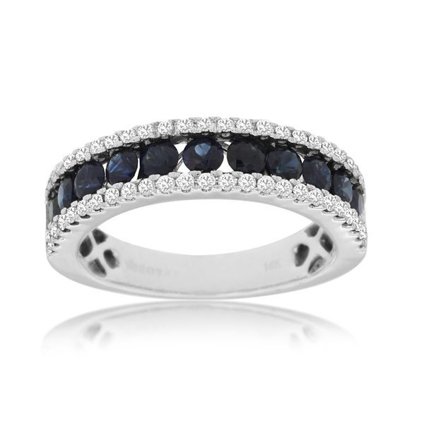 Sapphire is on fire!!  Sapphire is the birthstone for September and the most popular color is blue.  This amazing 14 kt white