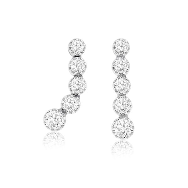 So BEAUTIFUL!!  These earrings will make any special occasion even better.  Set in 14 kt white gold,  5 round diamonds on eac