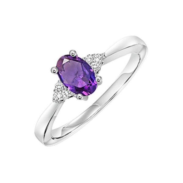 Our beautiful 10K White Gold Prong Amethyst Ring is the perfect jewelry choice for your February  birthday. This ring is a gr