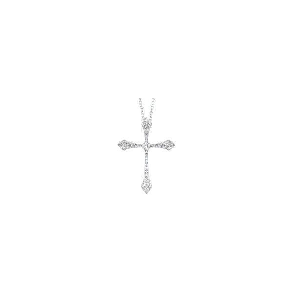 14 kt White Gold Diamond Cross
