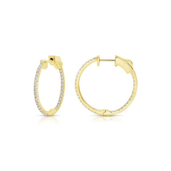 14 kt Yellow Gold Diamond Hoop Earrings