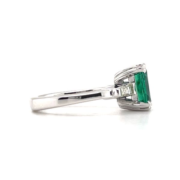 14 kt White Gold Emerald and Diamond Ring 