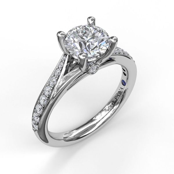 White Gold Designer Split Band Engagement Ring