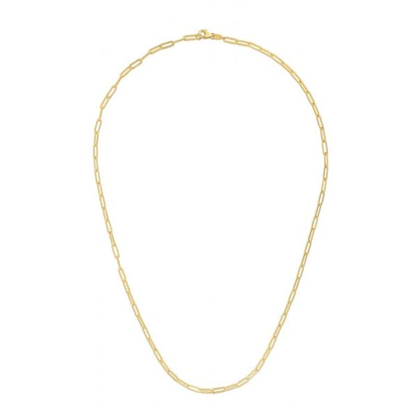 Yellow Gold Paperclip Necklace 