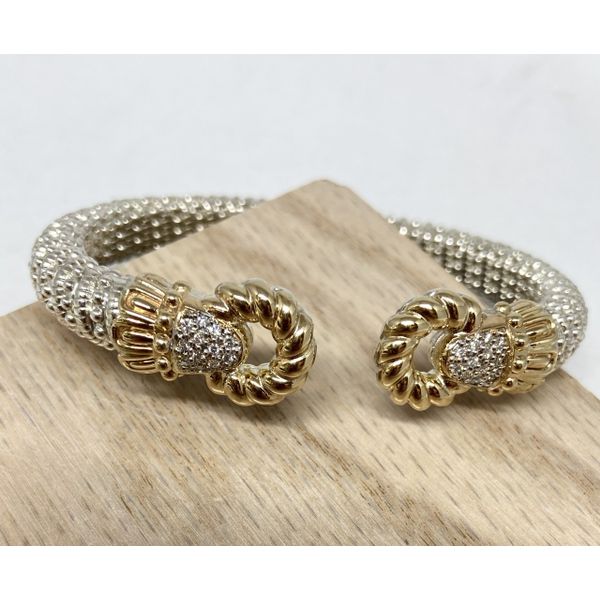 14 kt Yellow Gold and Sterling Silver Bracelet  by Alwand Vahan with Diamond Accents Image 2 Parris Jewelers Hattiesburg, MS