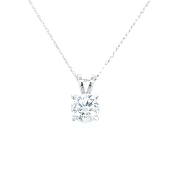 14 kt White Gold Diamond Solitaire Necklace 